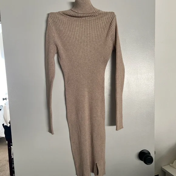 SHEIN | Dresses | Turtleneck Cream Winter Dress